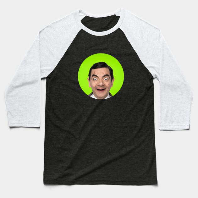 Mr Bean Green Baseball T-Shirt by Printnation